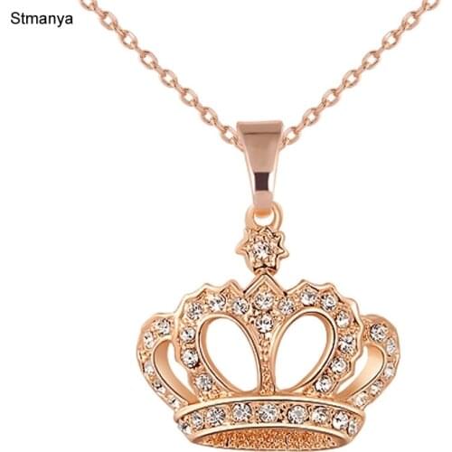 Hot Women Fashion Cute Retro Fashion Retro Jewelry Noble personality gold Color crown pendant Best Gift jewelry N1164