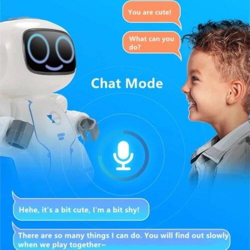 Intelligent Remote Control Robot With Speak Talk Can Dialogue Music Dance Walk Recording Smart Follow Function Toy Kid Gifts RTR