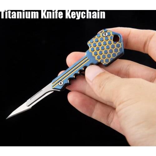 Pocket Folding Mini Knife EDC Knife Keychain Carving Tool Titanium Alloy Scalpel Outdoor Equipment