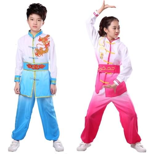Chinese Traditional Wushu Clothing Children Kungfu Tai Chi Costumes outfit Martial Arts Stage Performance uniforms boys girls