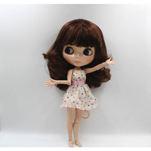 Free Shipping BJD joint RBL-383J DIY Nude Blyth doll birthday gift for girl 4 colour big eyes dolls with beautiful Hair cute toy