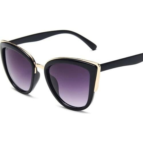 Hot Vintage Cat Eye Sunglasses Women Fashion Brand Designer Sunglasses Female Sexy Leopard Cateyes Black Gradient Oculos De Sol