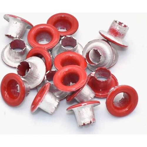 Red Eyelet Grommets 4mm Grommets Metal Eyelet with Washers for Leather Craft Sewing Shoes Bag Making Hardware DIY Accessories
