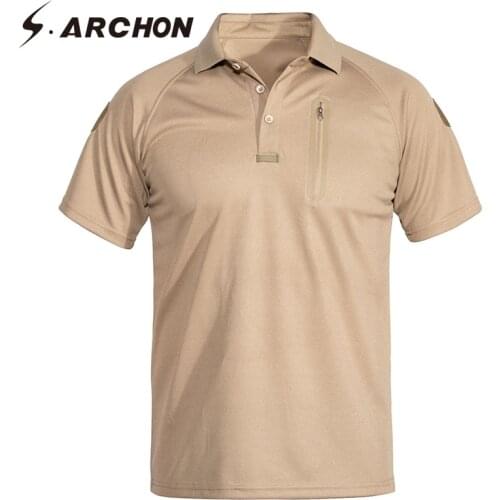 S.ARCHON Mens Summer Cargo Tactical T-shirts Short Sleeve Zip Pockets Breathable Fashion T-shirt Casual Military Regular Tshirt