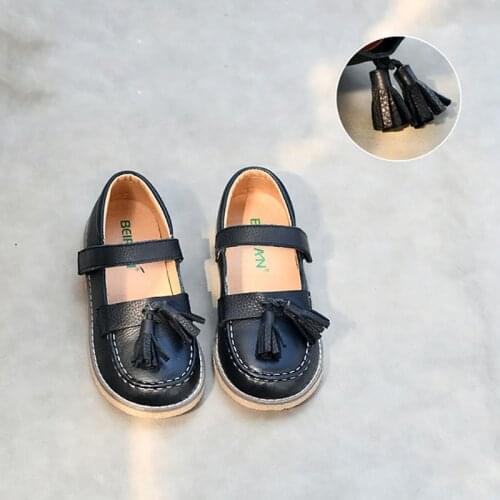 Dolakids Girl Soft Leather Shoes Spring and Autumn Single Shoes 2021 New Baby Fashion Shoes Soft Cowhide Shoes