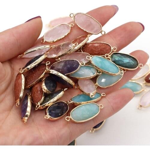 Natural Stone Connector Section Exquisite Semi-precious For Jewelry Making Charms DIY Necklace Bracelet Anklet Accessory