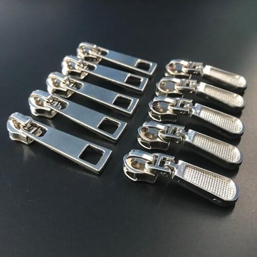 5# Nylon Zipper Pulls Thick Zipper Head Sliver Sliders For Jacksets Clothes DIY Bag Sewing Accessory