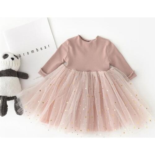 0-3Y Autumn Baby Dress Long Sleeve Infant Dress Toddler Girls Princess Dresses Star sequins Fashion Baby Girls Clothing