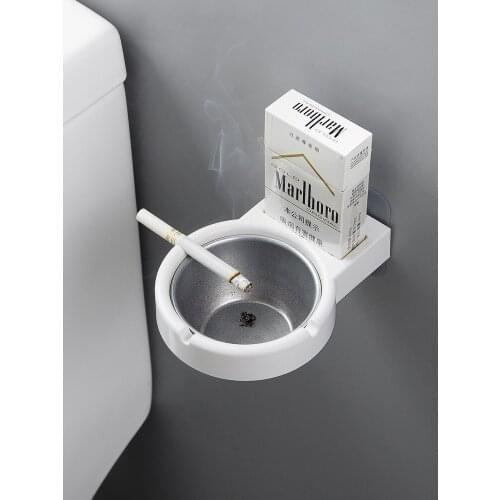 Ashtray fly ash free punching living room household toilet with cover creative personality trend ashtray