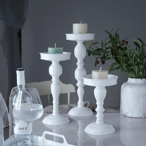 SWEETGO High feet candle holder mini cupcake stand white wedding cake table decorating party suppliers for fondant dessert