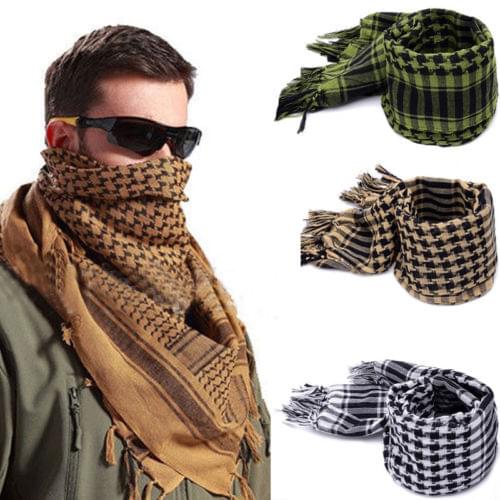 Hot Men Winter Military Windproof Scarf Muslim Hijab Shemagh Tactical Desert Arab Scarves Keffiyeh Cotton Fashion Scarves