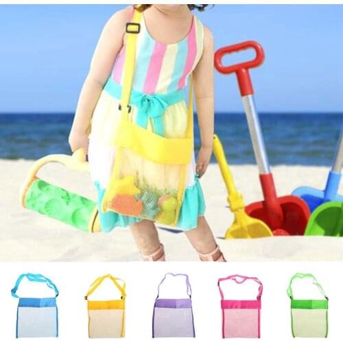 Portable Kids Sand Away Mesh Beach Bag Shell Collection Durable Carrying Pouch Storage Hanging Bag for Bath Bath Toy Wholesale