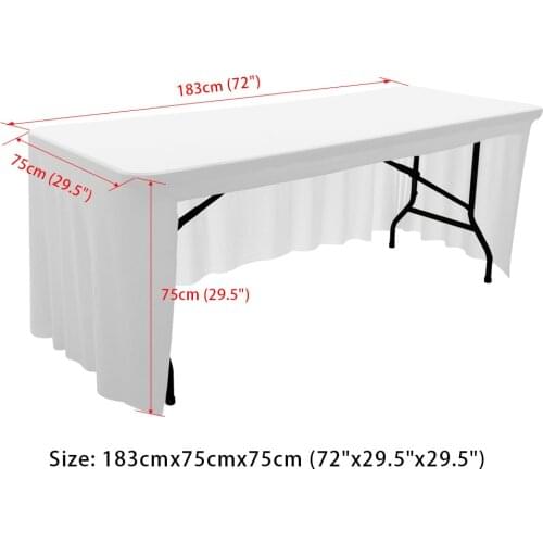 Rectangular Tablecloths Skirt Spandex Stretch Table Top For Wedding Hotel Home Event Party Decoration HAORUI 1PC