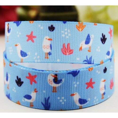22mm 25mm 38mm 75mm bird pattern printed Grosgrain Ribbon party decoration 10 Yards X-03684