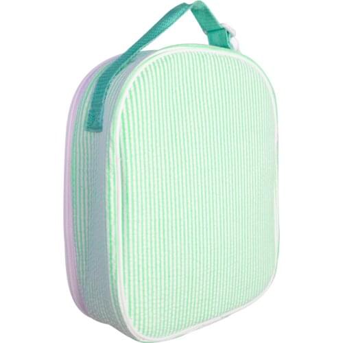 Seersucker Lunch Bag Monogrammed Leakproof Reusable Insulated Lunch Box for Work/School/Picnic Cooler Tote