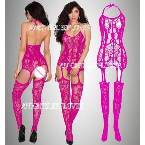 Porn Sexy Underwear Bodystockings Spaghetti Strap Hot Lingerie Exotic Tight Bodysuit Baby Doll Women Fishnet Open Crotch Mujer