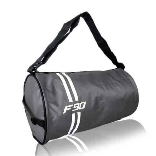 Sport Bag F90 Cylinder Mini Size Hand Shoulder Strap Famous Turkish Textile Production 38 cm Width Diameter 20,5 cm Gray