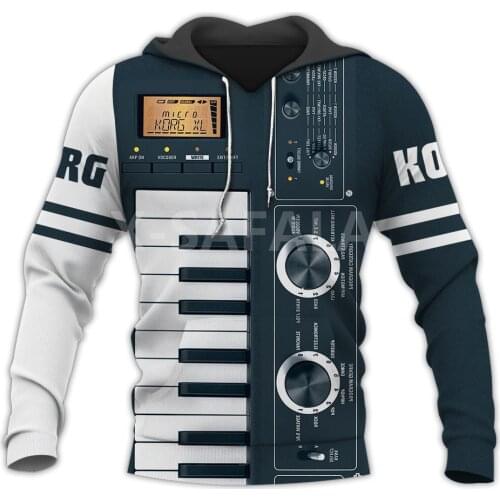 Piano Keyboard Music Musical instrument 3D Print Hoodie Man Women Harajuku Outwear Zipper Pullover Sweatshirt Casual Unisex-7