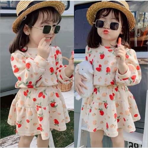 Baby Girls Spring Autumn Clothing Set Print Sweatshirts Jackets+skirts,Kids Fashion Casual Suits Children Clothes