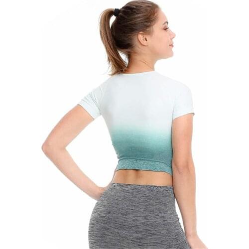 Female Quick Dry Short Sleeve Tee Gym Fitness Women Compression Workout Clothing Womens Sport T Shirt Running Yoga Top DX2298