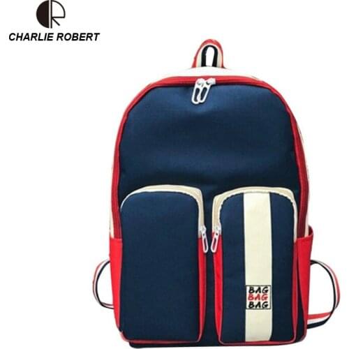 Panelled Women Lady Shoulder Bags Five Colors Korean Version Of Harajuku Oxford High School Students' Versatile Backpack