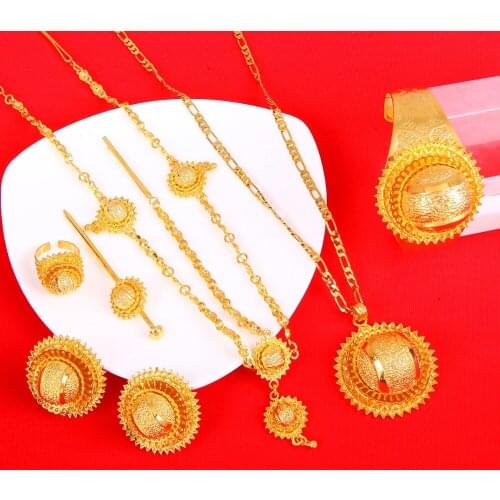New Ethiopian Bridal Jewelry Sets Women Habesha Style Trendy African Jewelry Nigeria Sudan Eritrea Kenya Wedding Set
