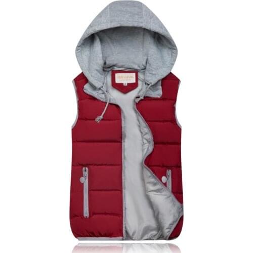 Women Autumn Winter Vest Pink Black Warm Wadded Hooded With Zipper Waistcoat Plus Size 3XL Casual Short Jacket 10 Colors