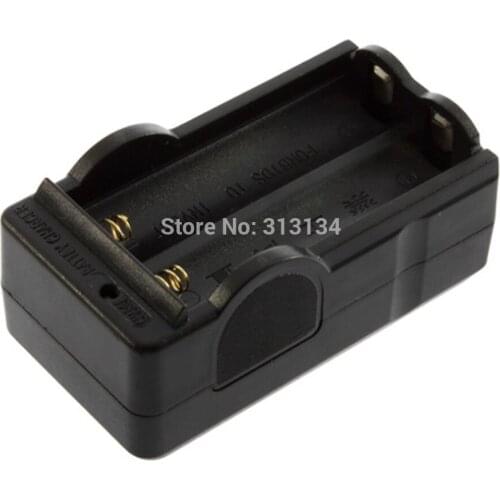 1pc New Black AC 110-240V 18650 4.2V Rechargeable Li-Ion Dual Battery Charger US Plug Travel Battery Power Adapter