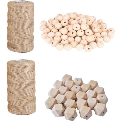 100 PC Wooden Beads DIY Crafts Home Decor Octagon Beads Jewelry Necklace Making Crafts Kids Toys Wedding Party DIY Decor