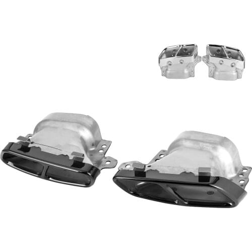 2pc Stainless Steel Quad Exhaust Tips Fit for Mercedes-AMG A45 W176 CLA45 C117 2013-2018 Tail Throat Exhaust System Muffler Pipe