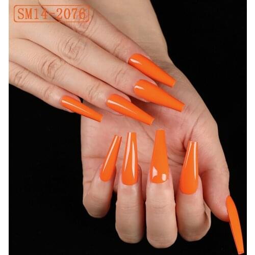 5 Sets New Orange Acrylic Nail Tips Super Long Ballerina False Nails Ballet Luxury Coffin Fake Nails Art Salon Nail Display