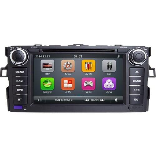 7 IPS Car DVD GPS Player For Toyota AURIS Toyota Corolla Altis 2012 2013 Vehicle Navigation Raido BT 3G MAP camera