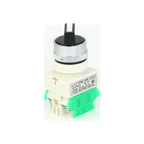 AC 600V 10A 2NO DPST 3 Position Rotary Selector Momentary Push Button Switch