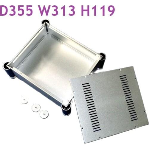 Size D355 W313 H119 All Aluminum Power Amplifier Tube Rear Case DIY Aluminum Hifi Shell Preamp Amplifier Housing CJ145