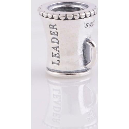 Authentic 925 Silver Threaded Charms cheer Cup Silver beads Fits Original Pandora Charm Bracelet DIY Jewelry Making LW220