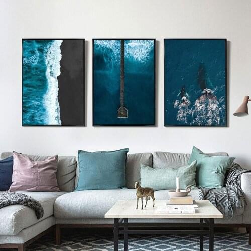 Boho Scandinavian Sea wave Canvas Painting Fashion Seascape Print Photography Modern Wall Picture For Living Home Room Decor