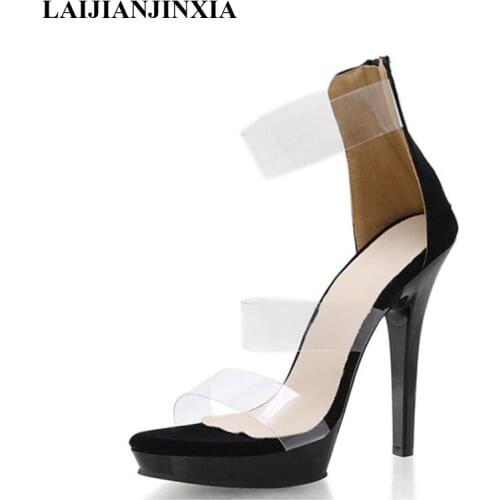 LAIJIANJINXIA New sexy high heels sandals women 2019 Fashion Women Ladies Fashion Sandals Ankle Thin Heel Party Open Toe Shoes