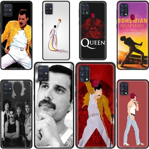 Queen Freddie Mercury Cover For Samsung Galaxy M31s M31 Prime M51 M21 M11 M01 F41 A9 A7 2018 Fundas Black TPU Cases Shell