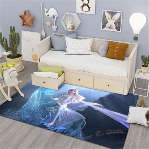 Disney Frozen Baby Playmat 80x160cm Kid Carpets for Living Room Girl Rug Study Mat Washable Non-Slip Area Rugs Bedroom Decor