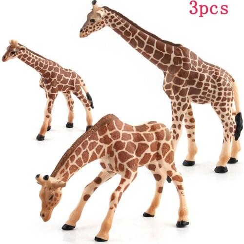 Diy Simulation Giraffe Figure Collectible Toys PVC Animal Action Figures Wild Animal Toys Kids Cognitive Toy Giraffe Model
