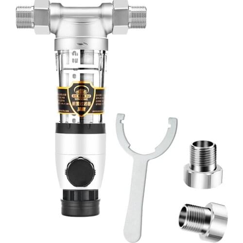 Stainless Steel Sediment Water Filter Whole House Pipe PreFilter Water Purifier 40um Siphon Backwash 3T/h 1/2inch 3/inch
