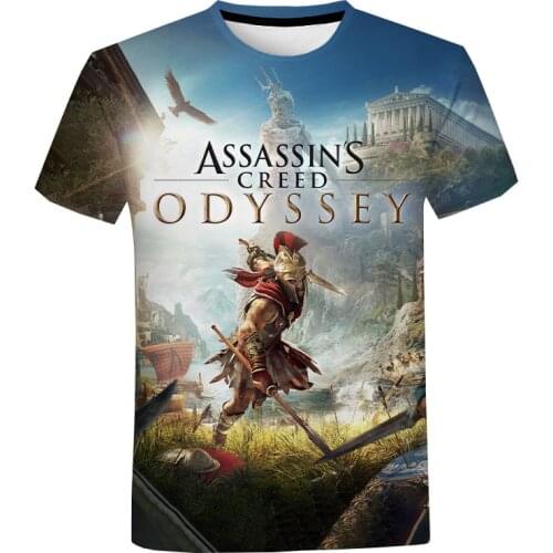 AssassinS Creed Valhalla 3D Printing T-Shirt Summer MenS Fashion Casual T-Shirt Killer Creed Print Streetwear Short Sleeve