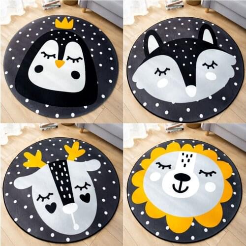 Round Animal Playmat Anti-slip Baby Play Mat Pad Newborn Infant Crawling BlanketCarpet Floor Rug Kid Children Room Nordic Decor