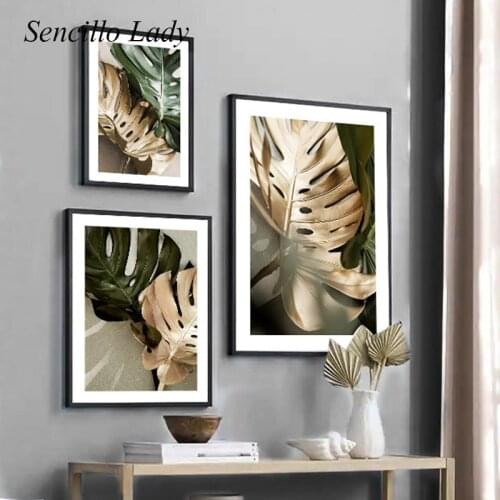 Monstera Leaf Plant Nordic Art Poster Canvas Botanical Print Scandinavian Style Painting Wall Decoration Picture Home Decor