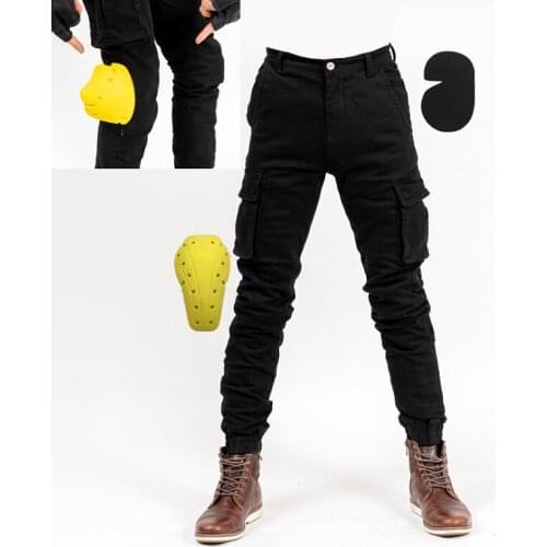 MOTO-PANTS motorcycle riding casual sports pants new retro fashion sports foot pants motorcycle rider knee pad jeans