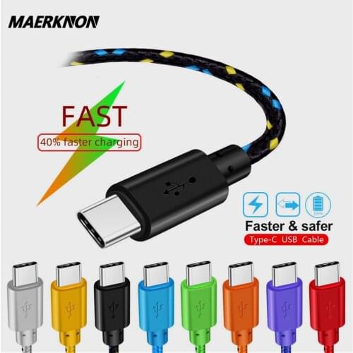 Type C Nylon Cable Date Fast Charging Cord For Samsung S8 S7 For Huawei Xiaomi redmi note 9 pro Mobile Phone USB-C type-c Cables