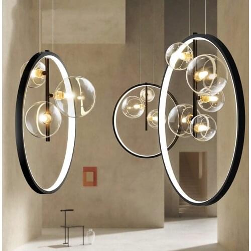 Nordic Design Minimalist Glass Bubble Pendant Lights G9 Led Modern Light Fixtures Restanrant Dining Room Stair Bedroom Bar Study