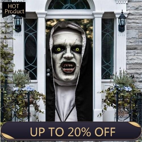 2021 NEW Halloween Horror Theme Party easter decoration 3D Halloween Horror Nun Creative decorations for home Door sticker
