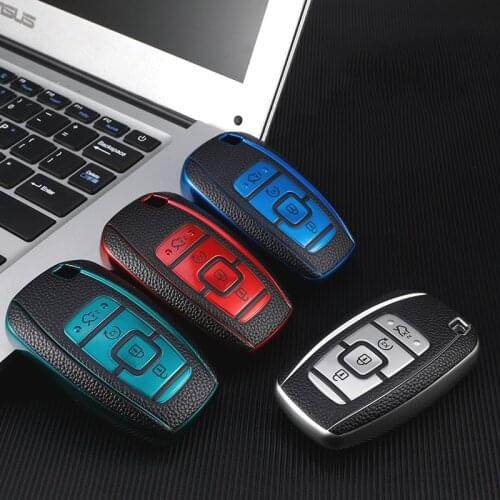 New TPU Car Smart Key Case Cover Holder Chain for Ford Lincoln MKC MKZ