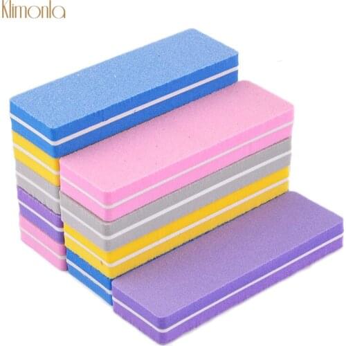 100pcs/lot Nail Art Sanding Files Mix Color Sponge Washable Nail Care Buffing Blocks Double Side Nail Art Tips Manicure Tools